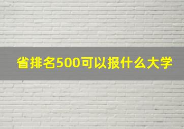 省排名500可以报什么大学