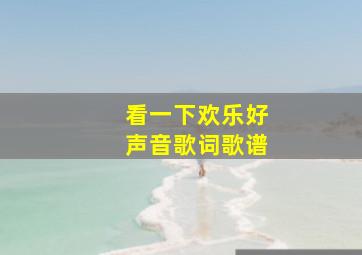 看一下欢乐好声音歌词歌谱