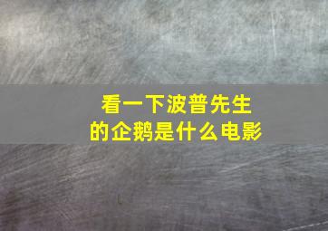 看一下波普先生的企鹅是什么电影