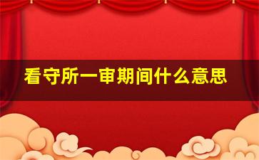 看守所一审期间什么意思