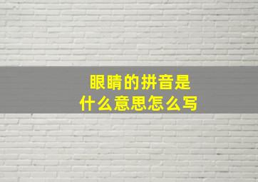 眼睛的拼音是什么意思怎么写