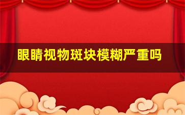 眼睛视物斑块模糊严重吗