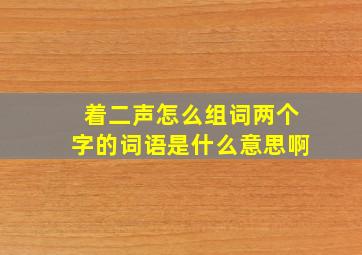 着二声怎么组词两个字的词语是什么意思啊