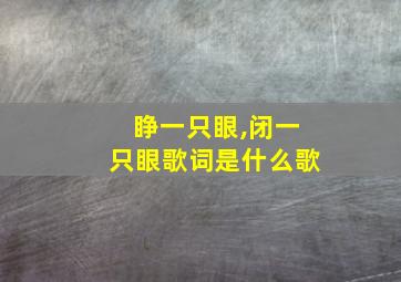 睁一只眼,闭一只眼歌词是什么歌