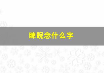 睥睨念什么字