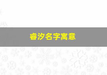 睿汐名字寓意