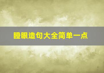 瞪眼造句大全简单一点