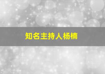 知名主持人杨楠