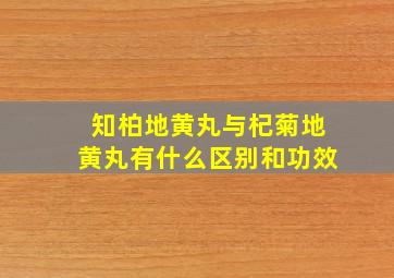 知柏地黄丸与杞菊地黄丸有什么区别和功效