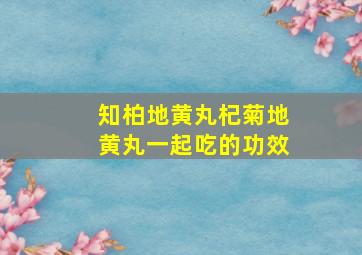 知柏地黄丸杞菊地黄丸一起吃的功效