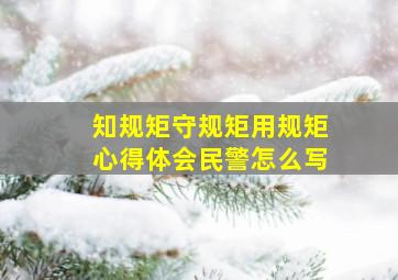 知规矩守规矩用规矩心得体会民警怎么写