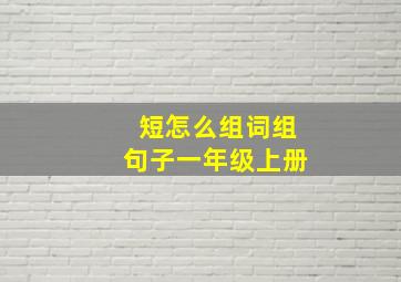 短怎么组词组句子一年级上册