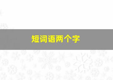 短词语两个字