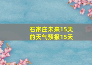 石家庄未来15天的天气预报15天