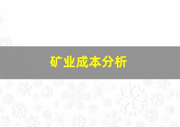 矿业成本分析