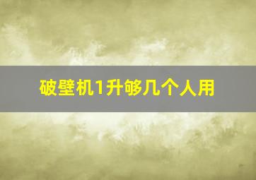 破壁机1升够几个人用