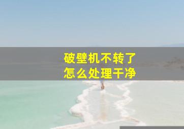 破壁机不转了怎么处理干净