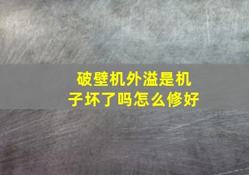 破壁机外溢是机子坏了吗怎么修好