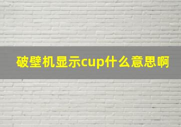 破壁机显示cup什么意思啊