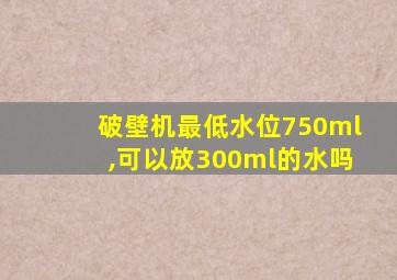 破壁机最低水位750ml,可以放300ml的水吗