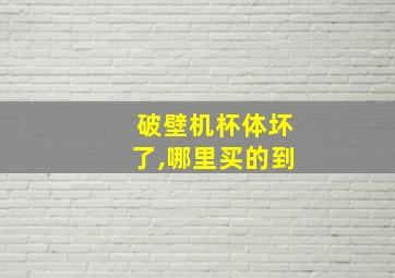 破壁机杯体坏了,哪里买的到