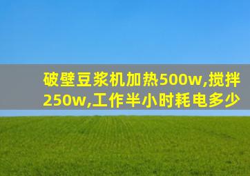 破壁豆浆机加热500w,搅拌250w,工作半小时耗电多少