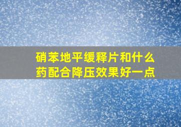 硝苯地平缓释片和什么药配合降压效果好一点