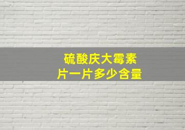 硫酸庆大霉素片一片多少含量