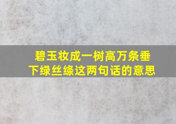 碧玉妆成一树高万条垂下绿丝绦这两句话的意思