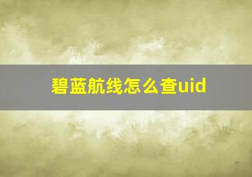 碧蓝航线怎么查uid