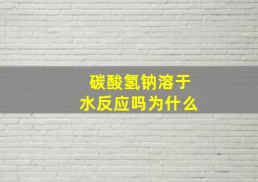 碳酸氢钠溶于水反应吗为什么