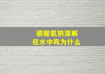 碳酸氢钠溶解在水中吗为什么