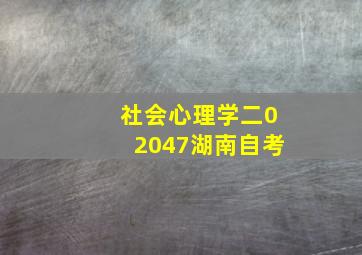 社会心理学二02047湖南自考