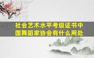 社会艺术水平考级证书中国舞蹈家协会有什么用处