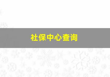 社保中心查询