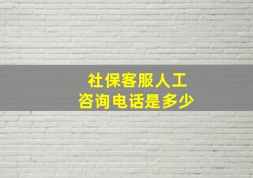 社保客服人工咨询电话是多少