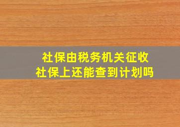 社保由税务机关征收社保上还能查到计划吗