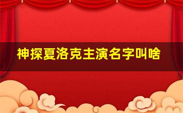 神探夏洛克主演名字叫啥