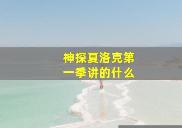 神探夏洛克第一季讲的什么