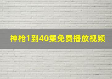 神枪1到40集免费播放视频