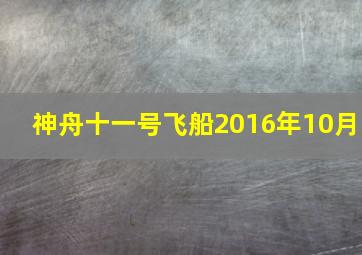 神舟十一号飞船2016年10月