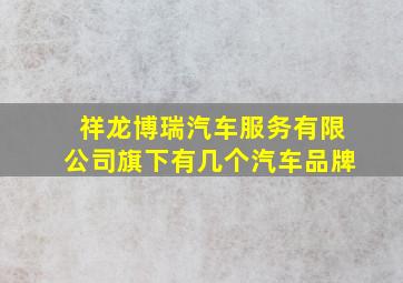 祥龙博瑞汽车服务有限公司旗下有几个汽车品牌