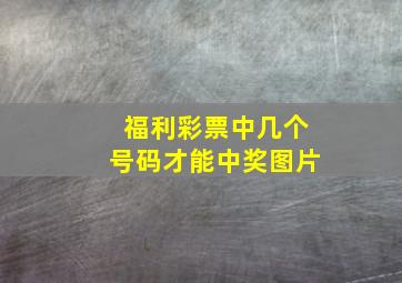 福利彩票中几个号码才能中奖图片