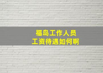 福岛工作人员工资待遇如何啊