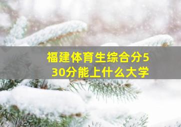 福建体育生综合分530分能上什么大学