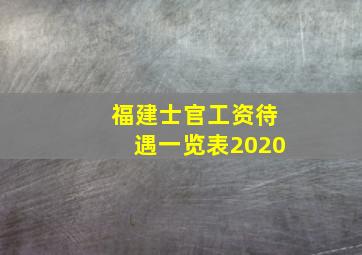 福建士官工资待遇一览表2020