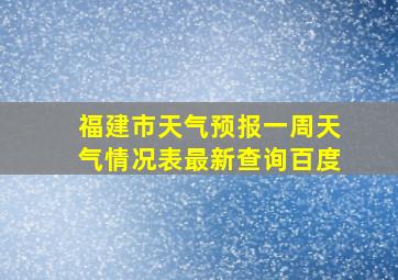 福建市天气预报一周天气情况表最新查询百度