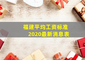 福建平均工资标准2020最新消息表