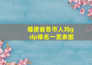 福建省各市人均gdp排名一览表图