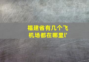 福建省有几个飞机场都在哪里l'